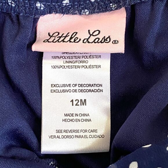 LITTLE LASS 12 Months Baby Girl Summer Dress Ruffle Shirt Birthday Party July 4 - Picture 4 of 6